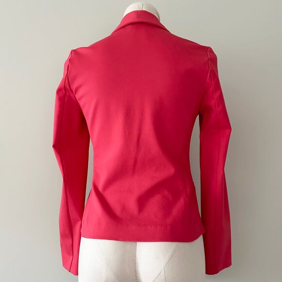 Bright Red Blazer Jacket Womens Size S Jersey Fabric - Picture 2 of 7